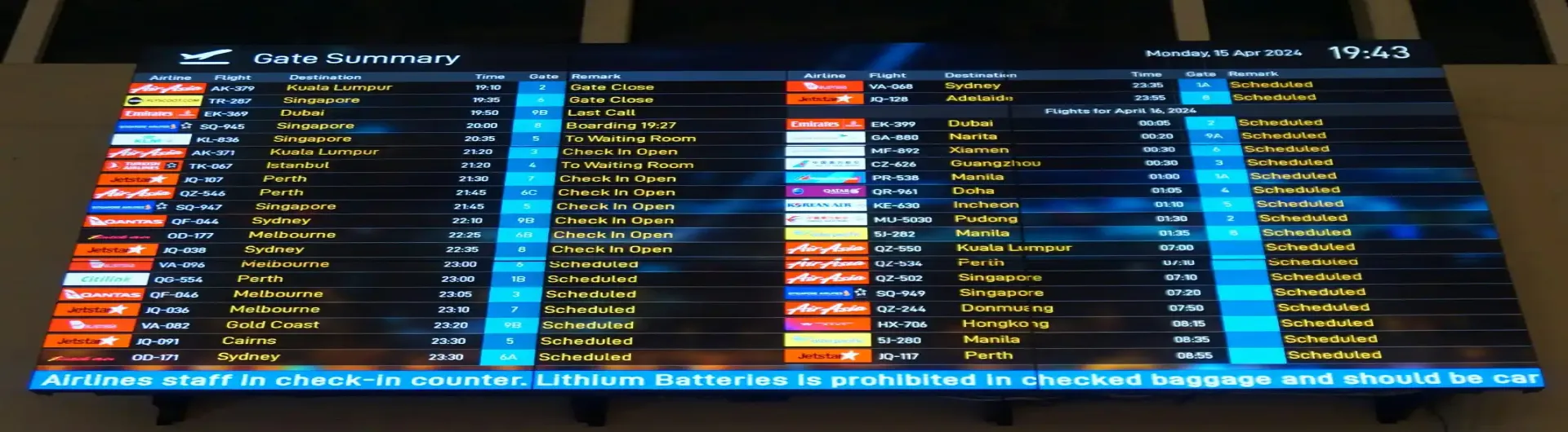 Flight Information Display Systems